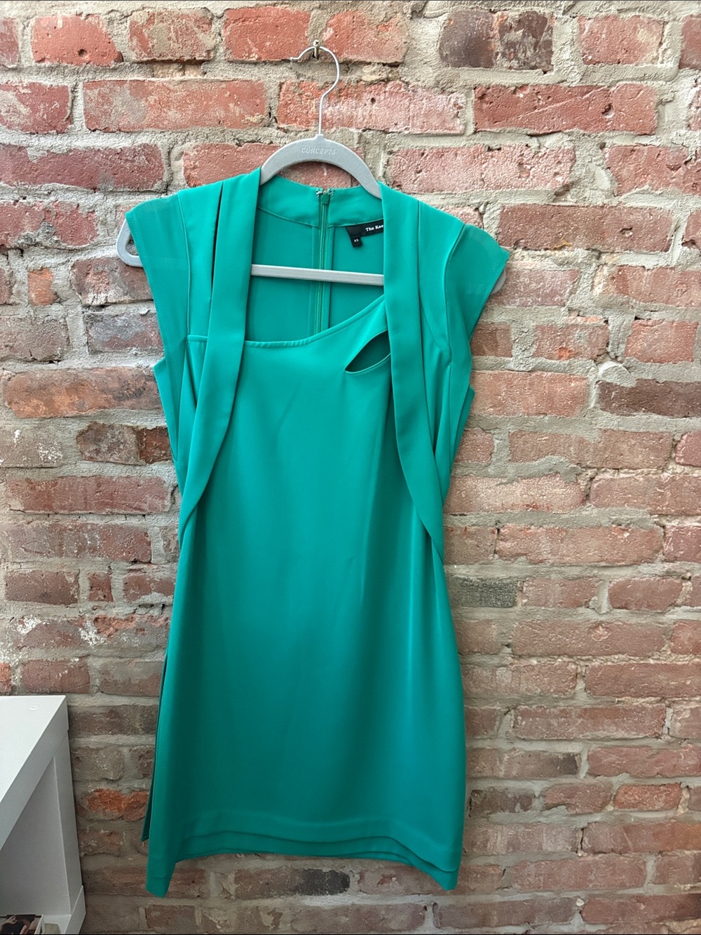 NWOT - The Kooples Teal Cutout Cap-Sleeve Mini Dress